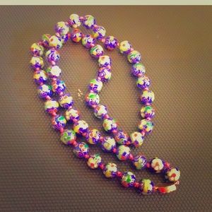 Peking Beads Colorful Vintage Necklace.